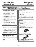 Предварительный просмотр 14 страницы GE 20 Series Owner'S Manual And Installation Instructions