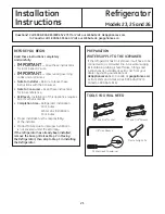 Preview for 21 page of GE 200D8074P046 Owner'S Manual And Installation Manual