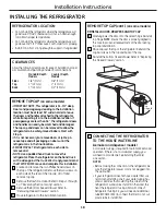 Preview for 18 page of GE 225D1804P001 Owner'S Manual And Installation Instructions