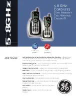 GE 25841GE3 Specifications предпросмотр