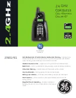 GE 27831FE1 Specifications preview