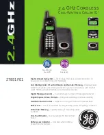 GE 27851FE1 Specification Sheet preview