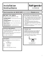 Preview for 7 page of GE 3 Cubic Foot Owner'S Manual & Installation Instructions