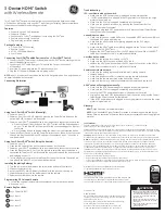 Preview for 1 page of GE 3-Device HDMI Switch Quick Start Manual