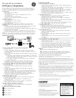 Preview for 2 page of GE 3-Device HDMI Switch Quick Start Manual