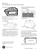 GE 36" CUSTOM HOOD INSERT ZVC36LSS Dimensions And Installation Information preview