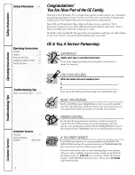 Preview for 2 page of GE 475 Owner'S Manual