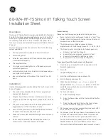 Preview for 1 page of GE 60-924-RF-TS Simon XT Installation Sheet