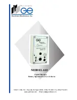 GE 610 Quick Start Manual preview