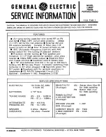 Preview for 1 page of GE 7-2885F Service Manual