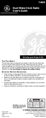 Preview for 1 page of GE 7-4825 User Manual