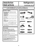 Предварительный просмотр 24 страницы GE Adora 29 Owner'S Manual & Installation Instructions