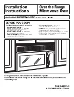 Preview for 1 page of GE Adora Series Installation Instructions Manual