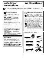 Предварительный просмотр 9 страницы GE ADQ12 and Owner'S Manual And Installation Instructions