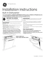 Preview for 1 page of GE ADT521PGF0BS Installation Instructions Manual