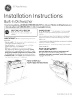 GE ADT521PGF4WS Installation Instructions Manual preview