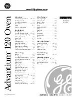 Preview for 1 page of GE Advantium 120 Owner'S Manual