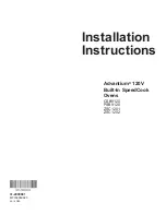 Preview for 1 page of GE Advantium CSB9120 Installation Instructions Manual