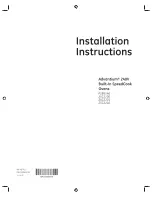 GE Advantium PSB9240 Installation Instructions Manual preview