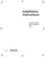 GE Advantium ZSC1001J1SS Installation Instructions Manual preview