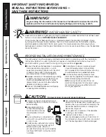 Предварительный просмотр 2 страницы GE ADW1000 Series Owner'S Manual