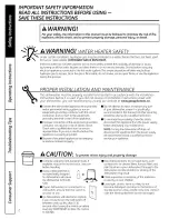 Предварительный просмотр 2 страницы GE ADW1100 User Manual