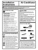 Preview for 6 page of GE AEE08AT Owner'S Manual And Installation Instructions