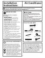 Предварительный просмотр 9 страницы GE AEE18DK Owner'S Manual