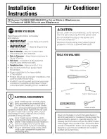 Предварительный просмотр 7 страницы GE AEH24* Owner'S Manual And Installation Instructions