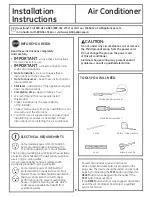 Preview for 8 page of GE AEQ05 Owner'S Manual And Installation Instructions