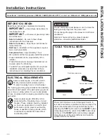 Preview for 7 page of GE AER05LX Owner'S Manual And Installation Instructions