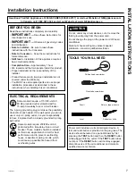 Preview for 7 page of GE AET05LY Owner'S Manual And Installation Instructions