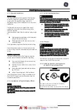 Предварительный просмотр 8 страницы GE AF-600 FP Series Operating Instructions Manual