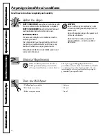 Предварительный просмотр 8 страницы GE AG_05 - 5 Owner'S Manual & Installation Instructions