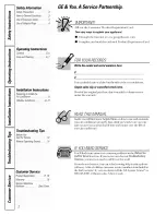 Предварительный просмотр 2 страницы GE AG_07 Series Owner'S Manual And Installation Instructions