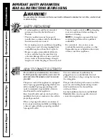 Preview for 2 page of GE AGD06 Owner'S Manual And Installation Instructions