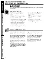 Preview for 2 page of GE AGD08 Owner'S Manual And Installation Instructions