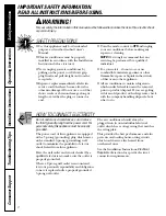 Preview for 2 page of GE AGF18 Owner'S Manual And Installation Instructions