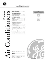 Preview for 1 page of GE AGF18 Owner'S Manual & Installation Instructions