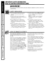 Preview for 2 page of GE AGL05 Owner'S Manual And Installation Instructions