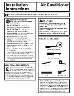 Предварительный просмотр 7 страницы GE AGW12AK Owner'S Manual And Installation Instructions