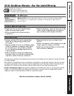 Предварительный просмотр 17 страницы GE AGW12AK Owner'S Manual And Installation Instructions