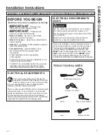 Предварительный просмотр 7 страницы GE AHE18 Series Owner'S Manual And Installation Instructions