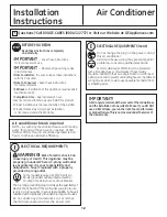 Предварительный просмотр 12 страницы GE AJCM08ACD Owner'S Manual & Installation Instructions