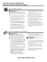 Preview for 2 page of GE AJCQ12DCFW1 Owner'S Manual And Installation Instructions