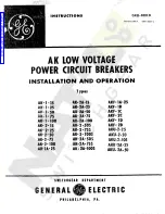 GE AK-1-15 Series Installation And Operation Manual preview