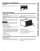 Предварительный просмотр 7 страницы GE AKCQ08ACA Owner'S Manual