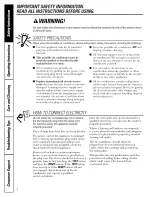 Предварительный просмотр 2 страницы GE APE08AK - Portable Room Air Conditioner Owner'S Manual And Installation Instructions