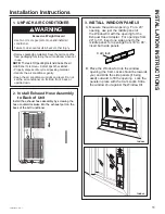 Предварительный просмотр 11 страницы GE APFA10 Owner'S Manual And Installation Instructions