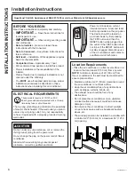 Preview for 8 page of GE APFD05 Owner'S Manual And Installation Instructions